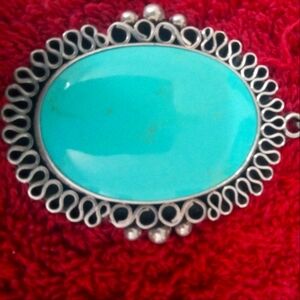 Silver and turquoise neck pendant